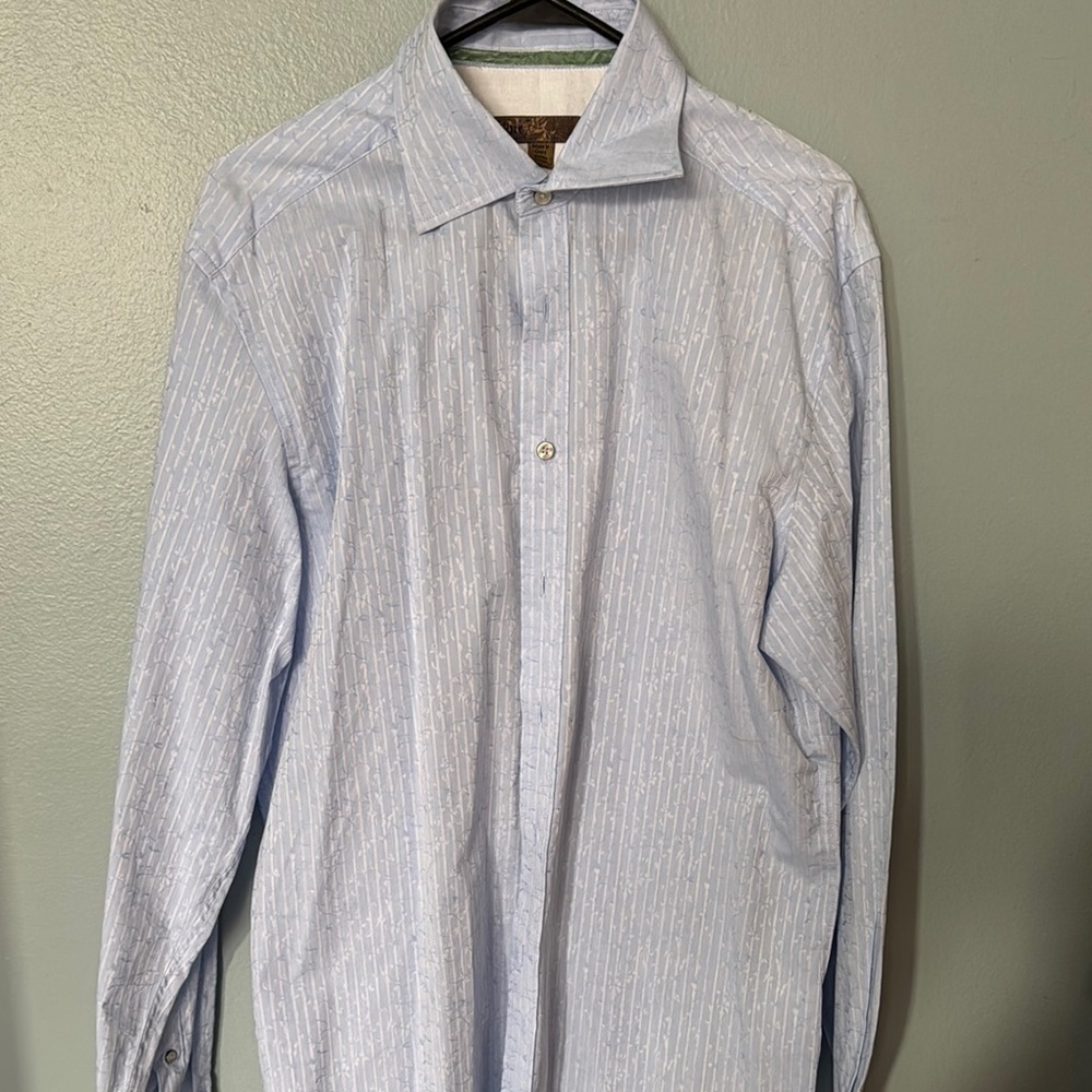 Pronto Uomo Blue Casual Button Down Shirt
